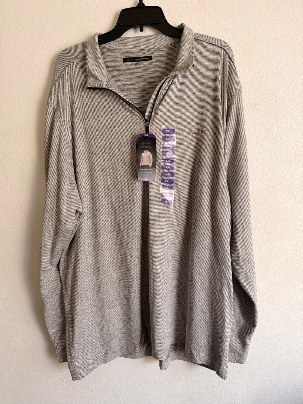 Greg Norman Collection Men's Light Gray Zip-Up Sweater